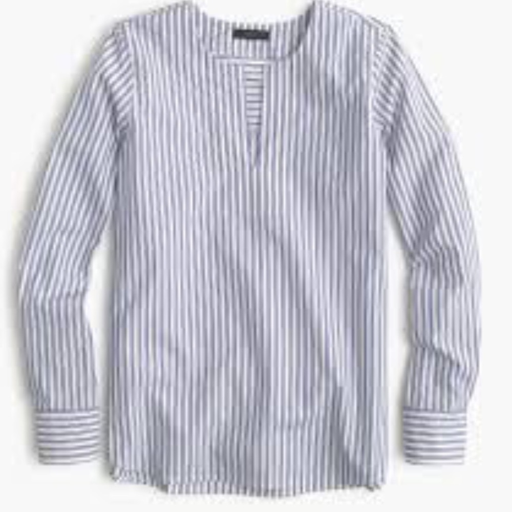 NWT J. Crew Poplin Stripe Pullover- 00